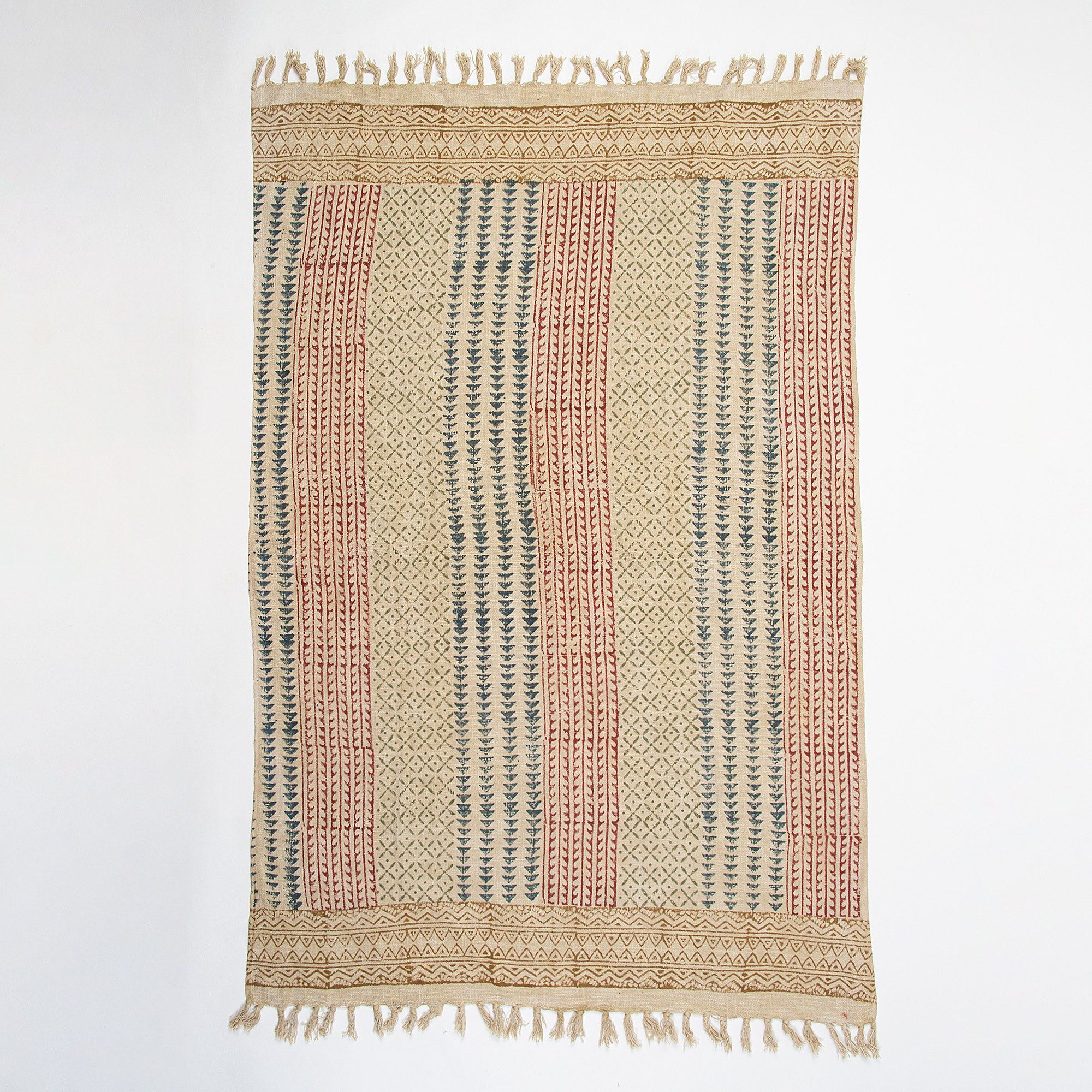 Geometrical Block Print Cotton 2 Seater Sofa Throws